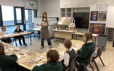 children in an art lesson
