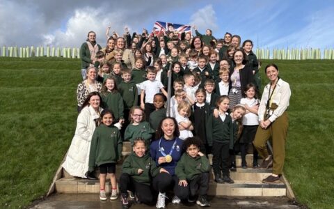 Olympic gold medallist Tabitha Stoecker inspires pupils at Thoresby Vale Primary Academy